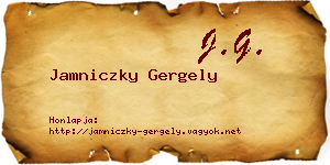 Jamniczky Gergely névjegykártya
